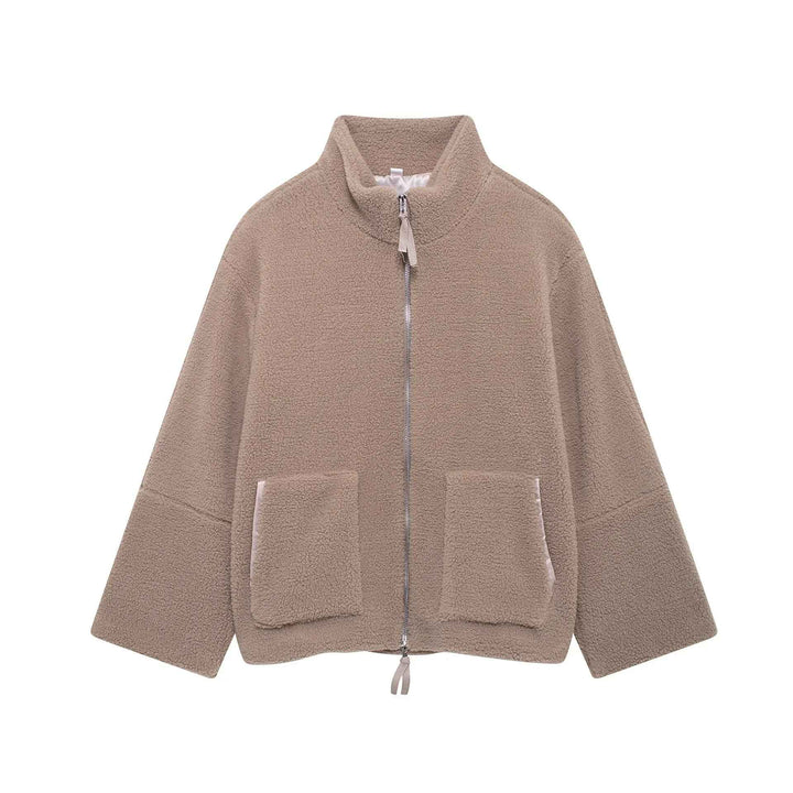 Francesca | Oversized Teddy Jacket with Stand Collar