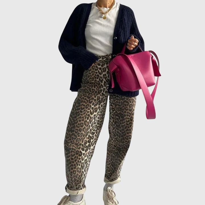 Viviana | Vintage Jeans with Leopard Print