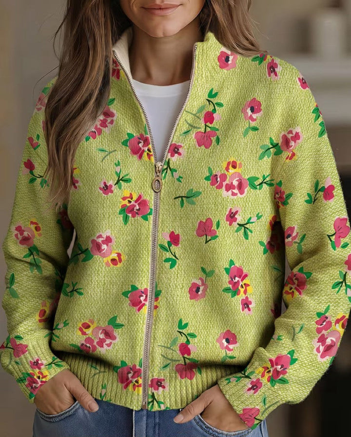 Roberta | Floral Zip Cardigan