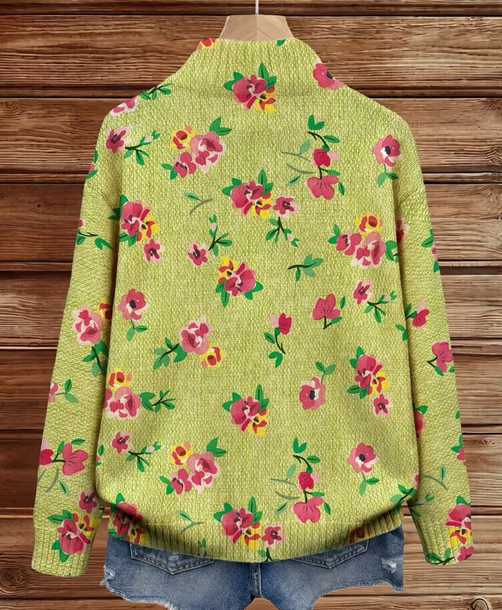 Roberta | Floral Zip Cardigan