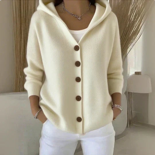 Eva | Hooded Button-Up Knit Cardigan