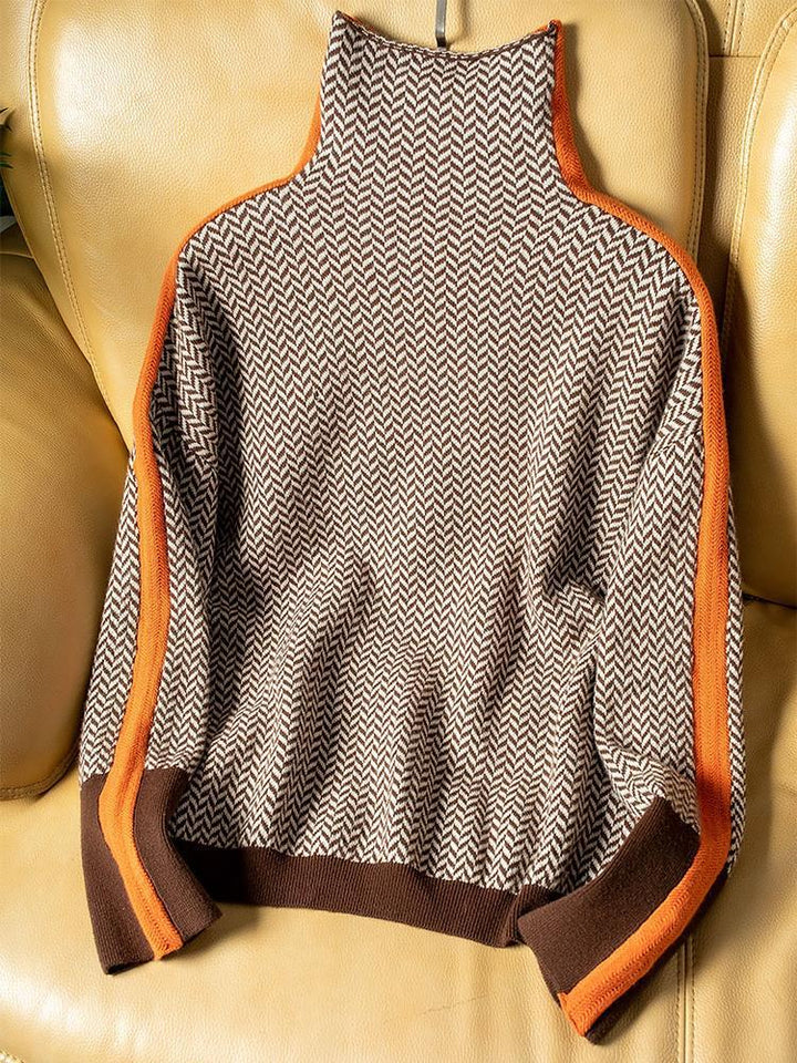 Diletta | Herringbone Turtleneck Sweater
