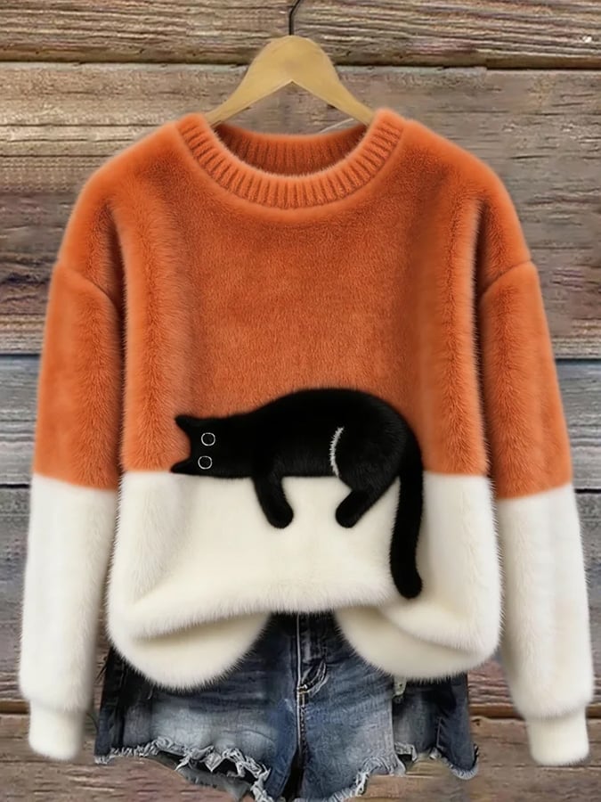 Gemma | Soft Cat Graphic Sweater