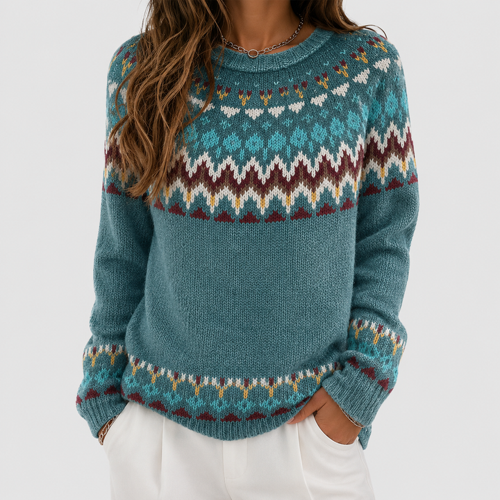 Immacolata | Retro Wave-Pattern Sweater