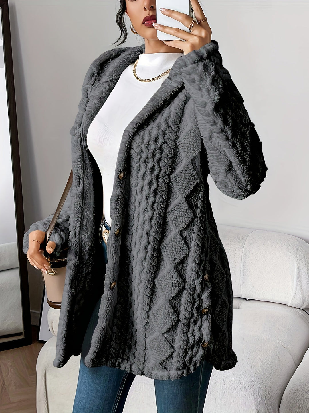 Fiorella | Plush Hooded Jacket