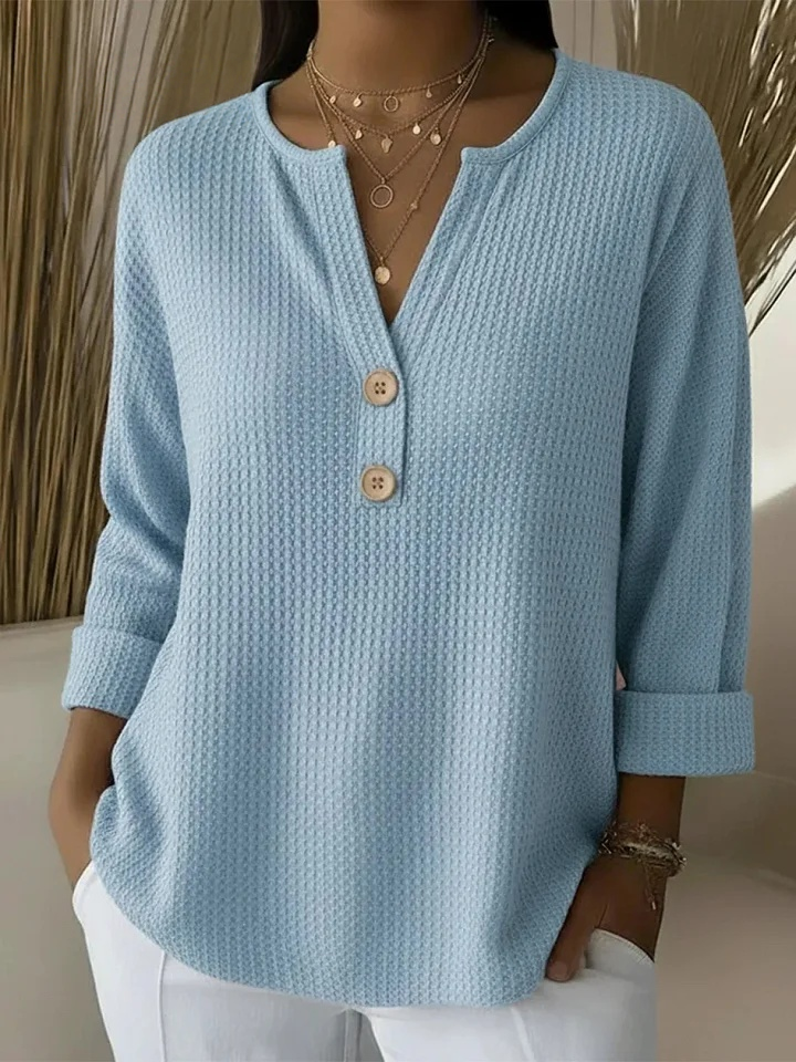 Federica | Henley Button Top
