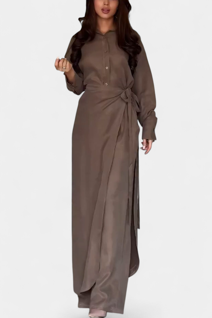 Allegra Casual Shirt and Skirt Pants Set