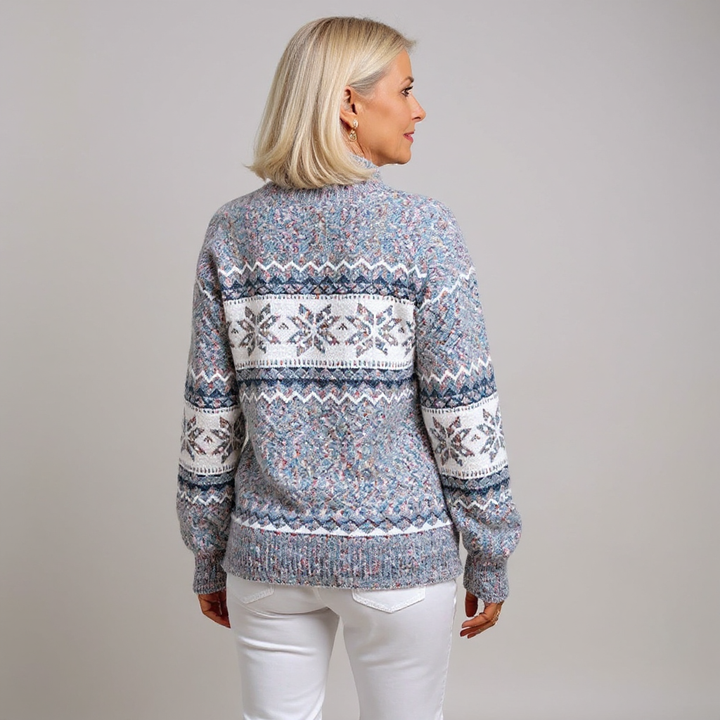Carla | Fair Isle Shawl-Collar Sweater