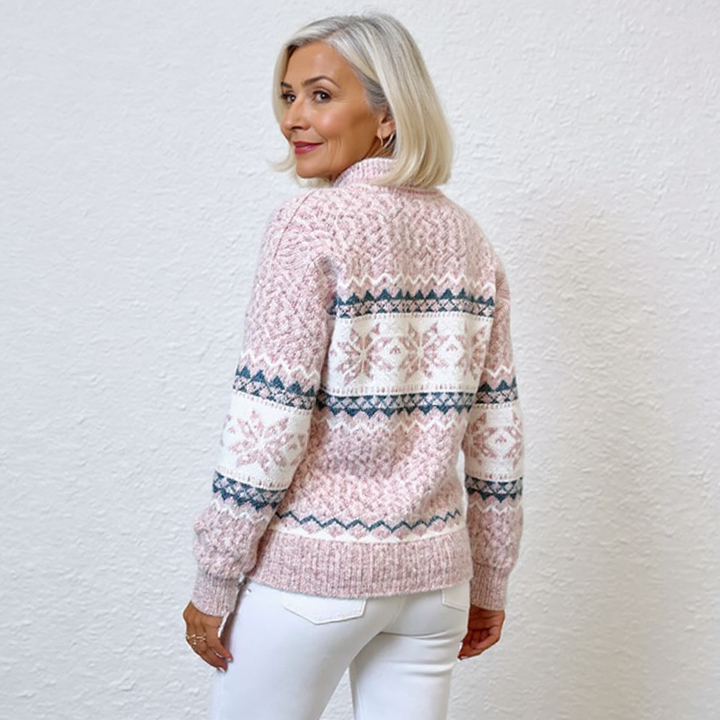 Carla | Fair Isle Shawl-Collar Sweater