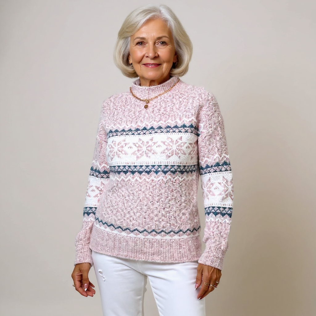 Carla | Fair Isle Shawl-Collar Sweater