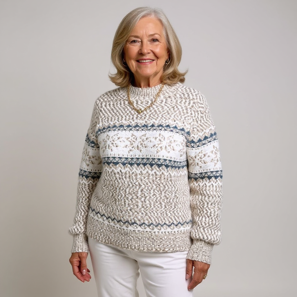Carla | Fair Isle Shawl-Collar Sweater