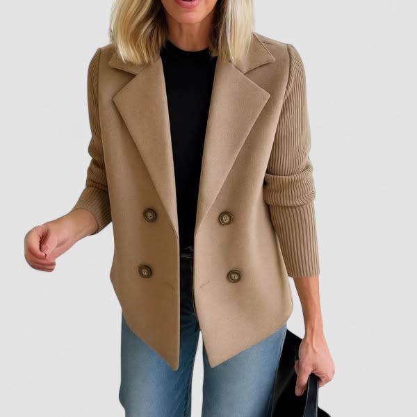 Federica | Knit-Sleeve Tailored Coat