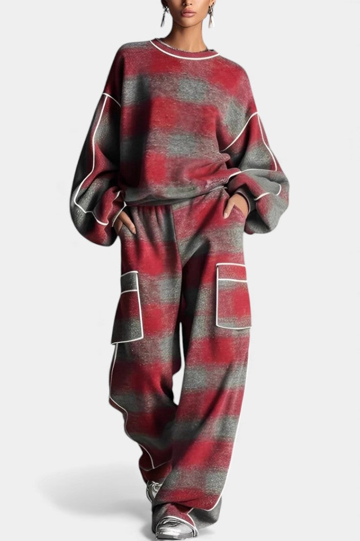 Simona Urban Checkered Color-Block Ensemble
