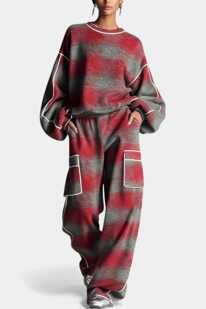 Simona Urban Checkered Color-Block Ensemble