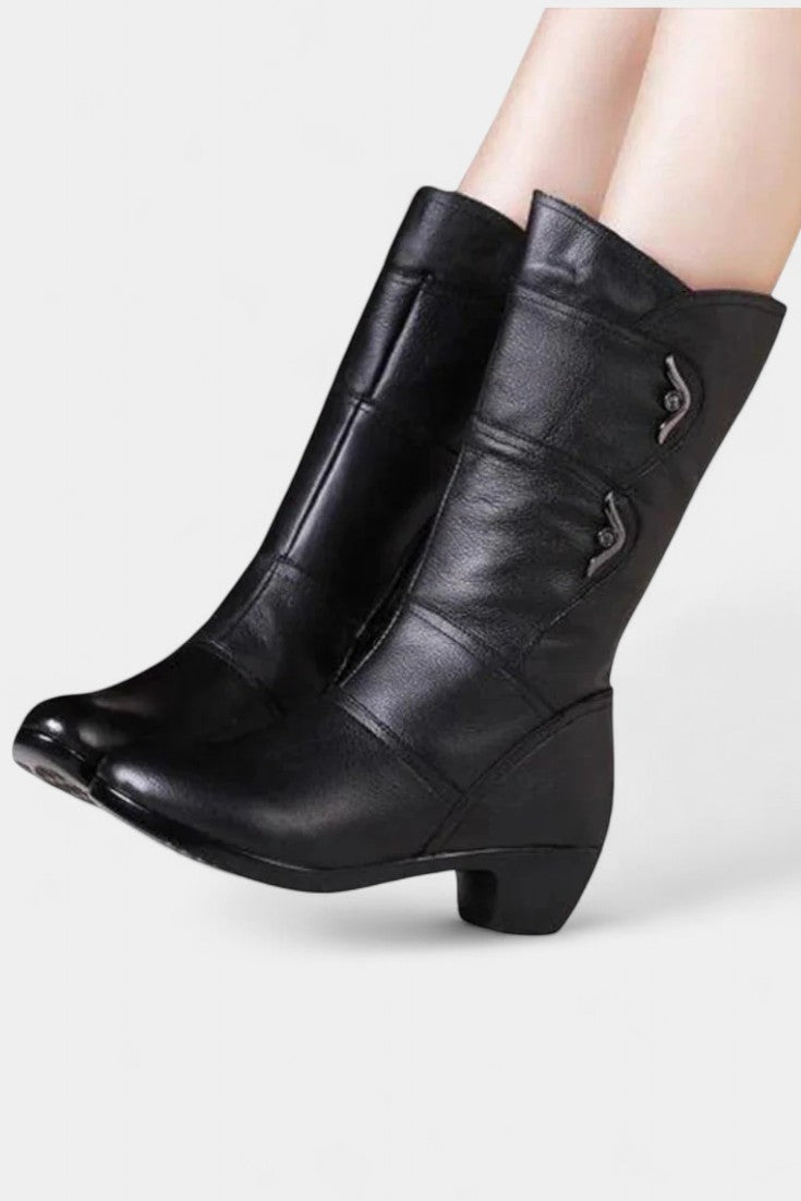 Claudia Ankle Boots Featuring Side Zipper and Cushioned Sole