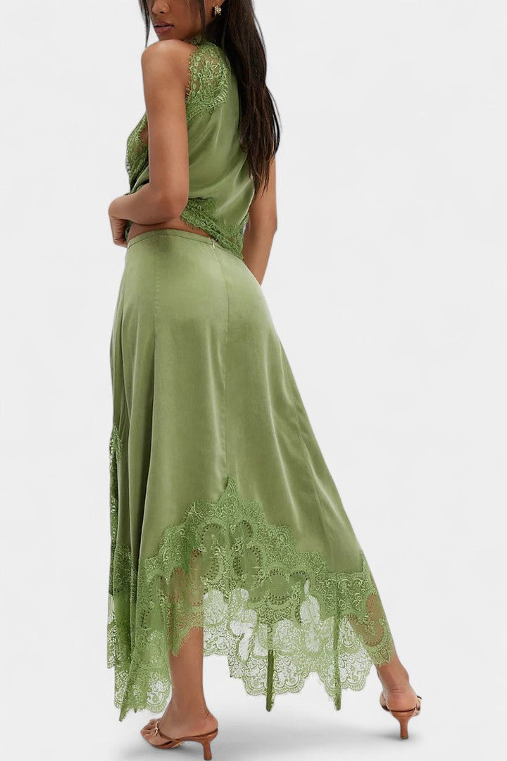 Lidia Midi Lace Skirt with Matching Top