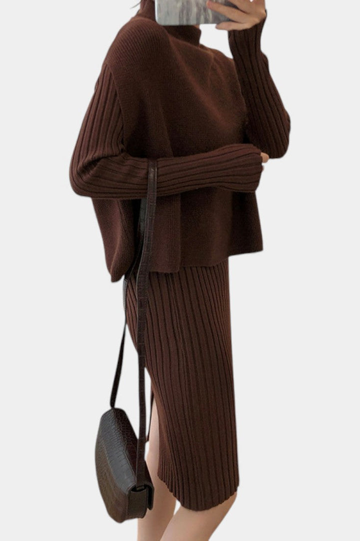 Eleonora Modern Silhouette Two-Piece Knit Ensemble