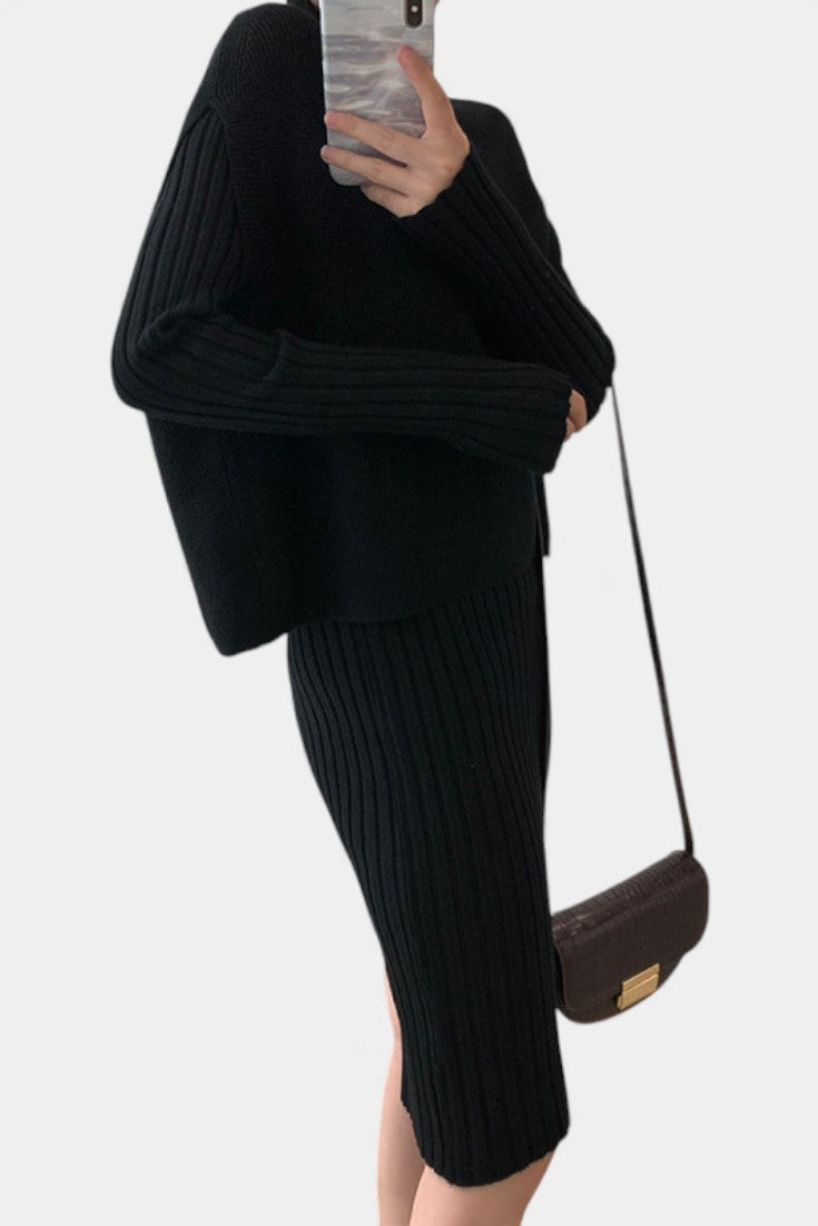 Eleonora Modern Silhouette Two-Piece Knit Ensemble