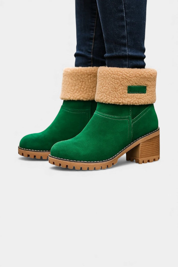 Francesca Virginia Faux Fur Block Heel Ankle Boots