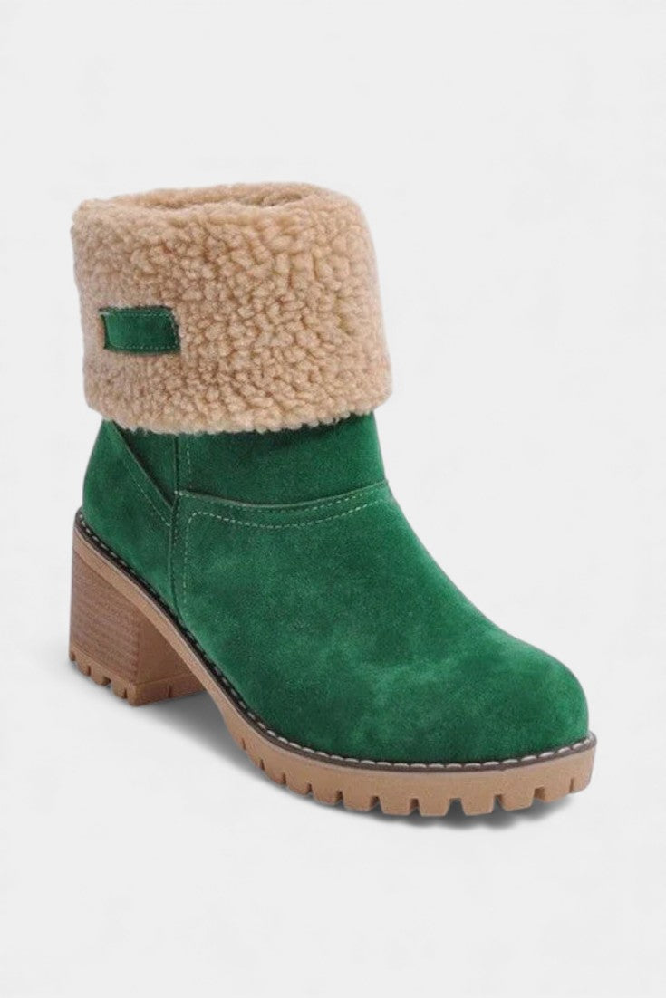 Francesca Virginia Faux Fur Block Heel Ankle Boots