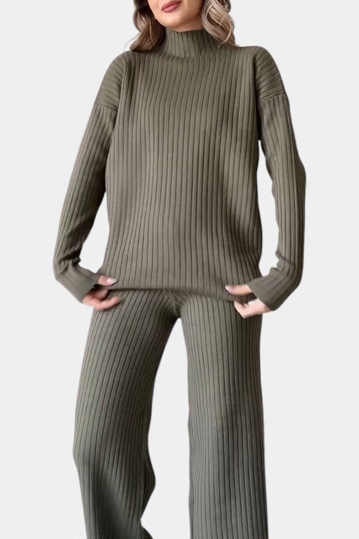 Concetta Stylish Casual Knit Set with Side Slit