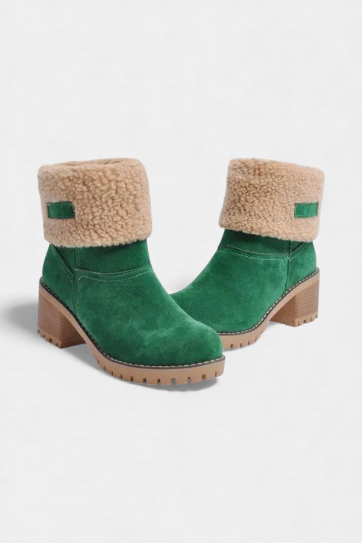 Francesca Virginia Faux Fur Block Heel Ankle Boots
