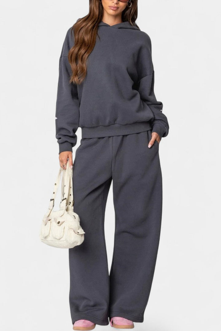 Elisabetta Relaxed Hoodie Ensemble with Flowing Pants