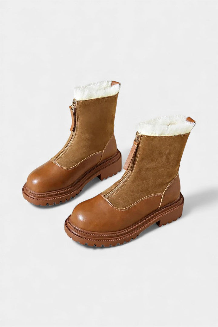 Candida Cleated Sole Boots with Faux Fur Trim