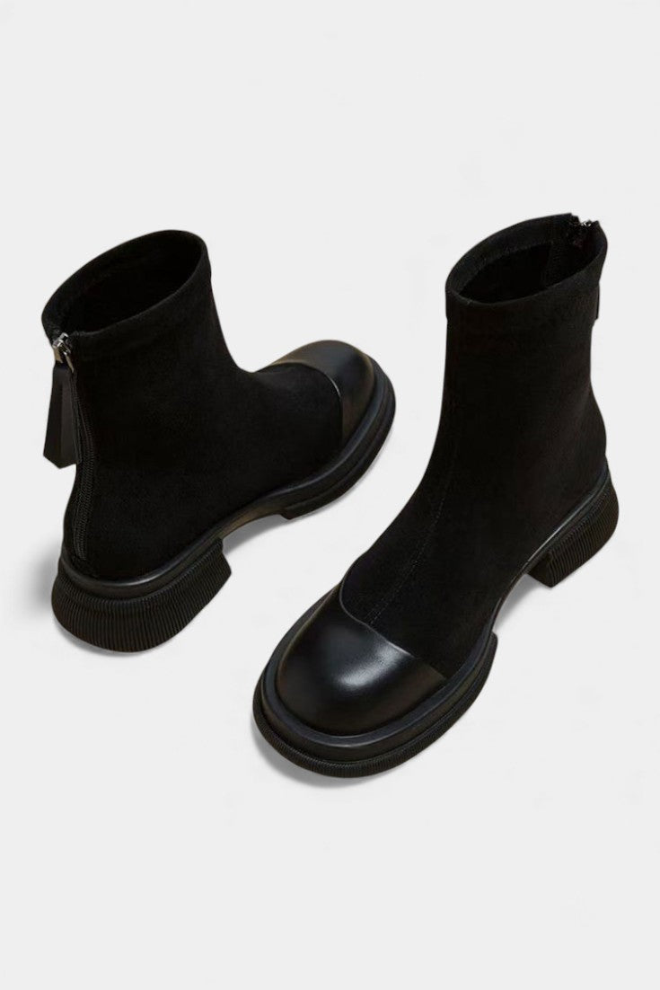 Sara Chunky Sole Ankle Boots with Buckle Accent