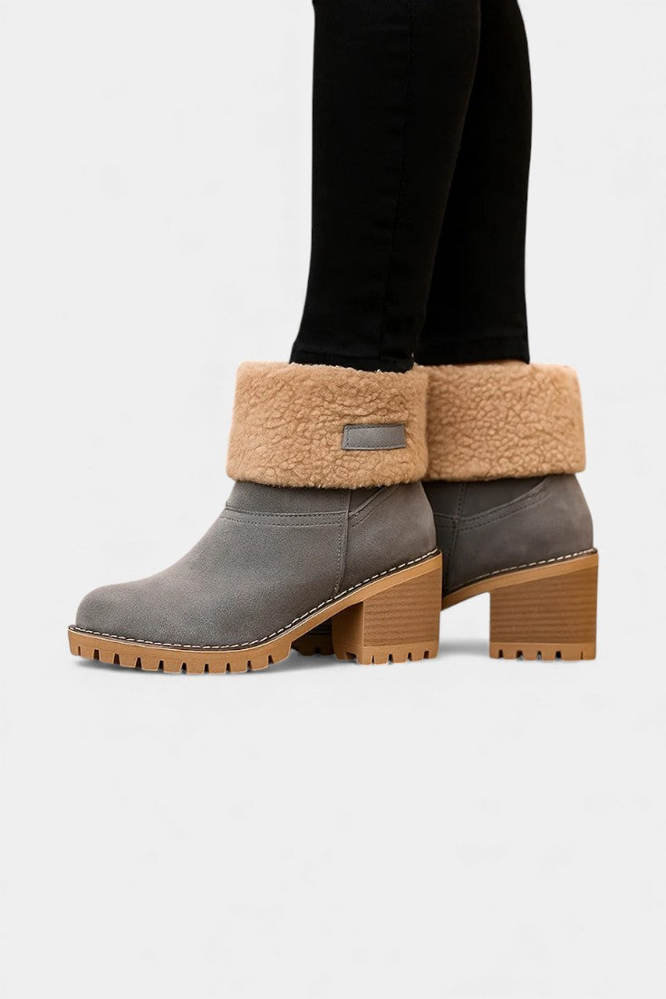 Francesca Virginia Faux Fur Block Heel Ankle Boots