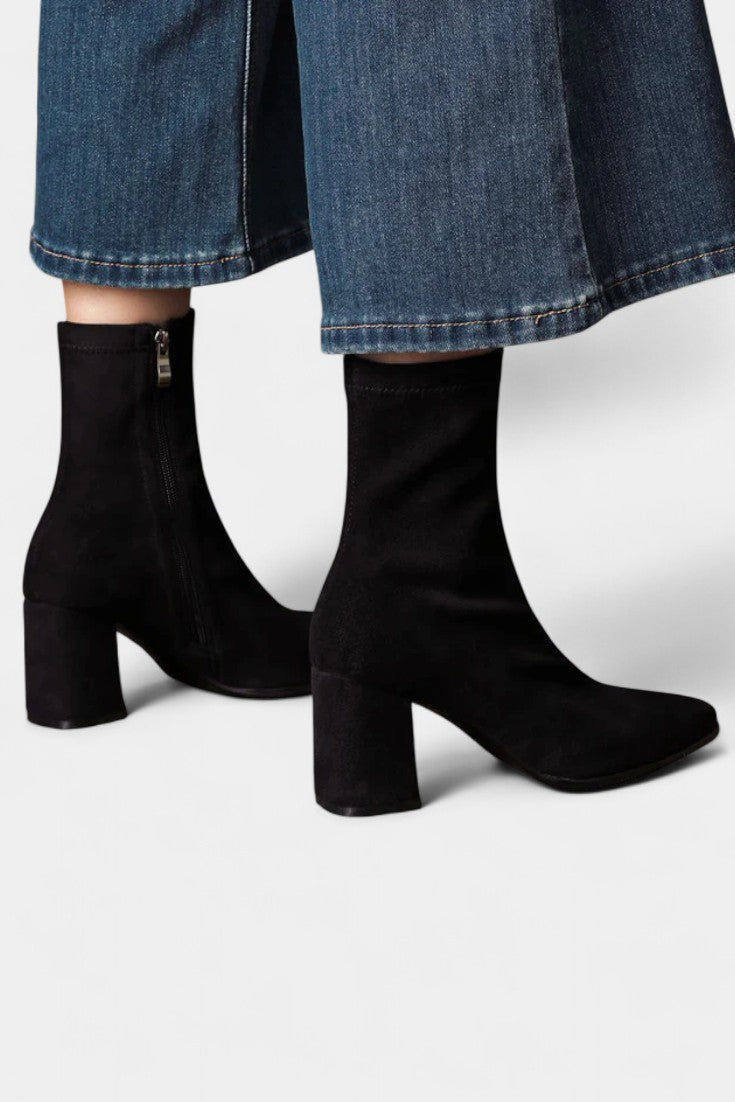 Felicia Pointed Toe Ankle Boots with Block Heel