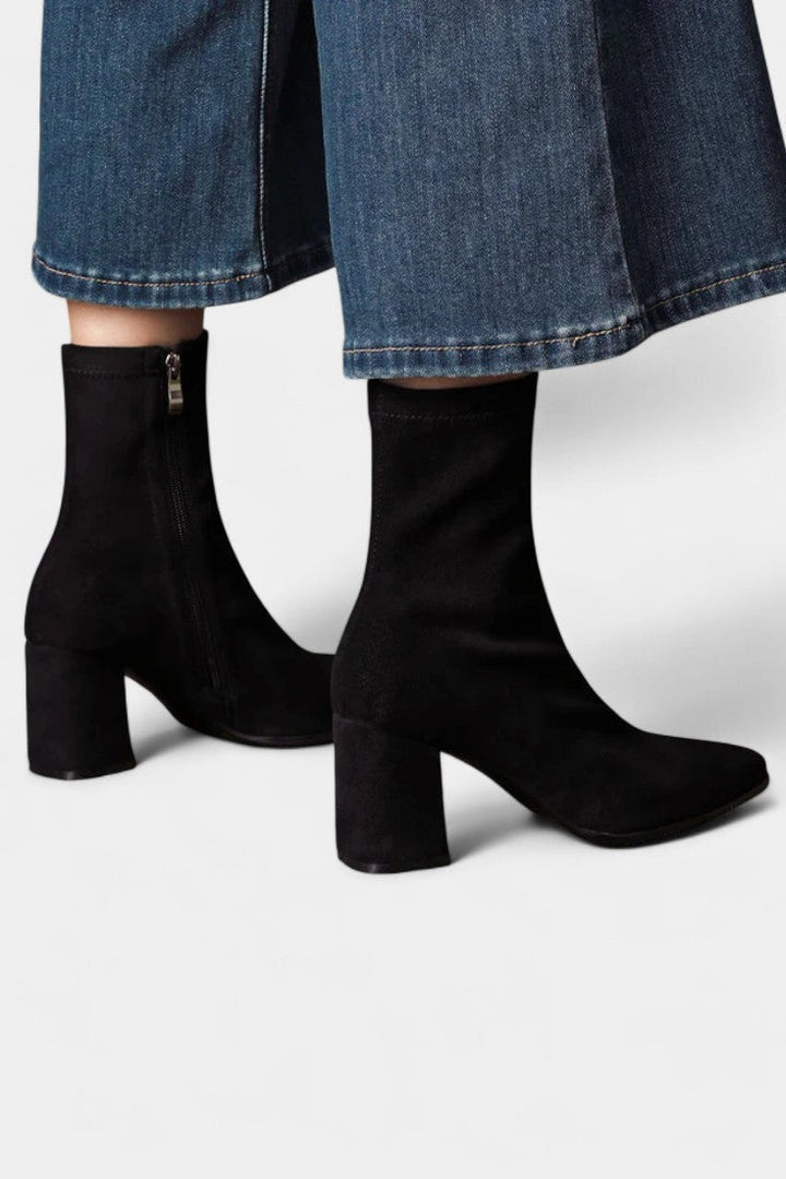 Felicia Pointed Toe Ankle Boots with Block Heel