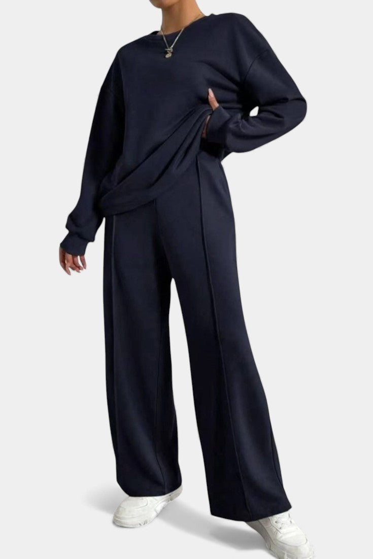 Dafne Relaxed Fit Sweatshirt & High-Waisted Trousers Set