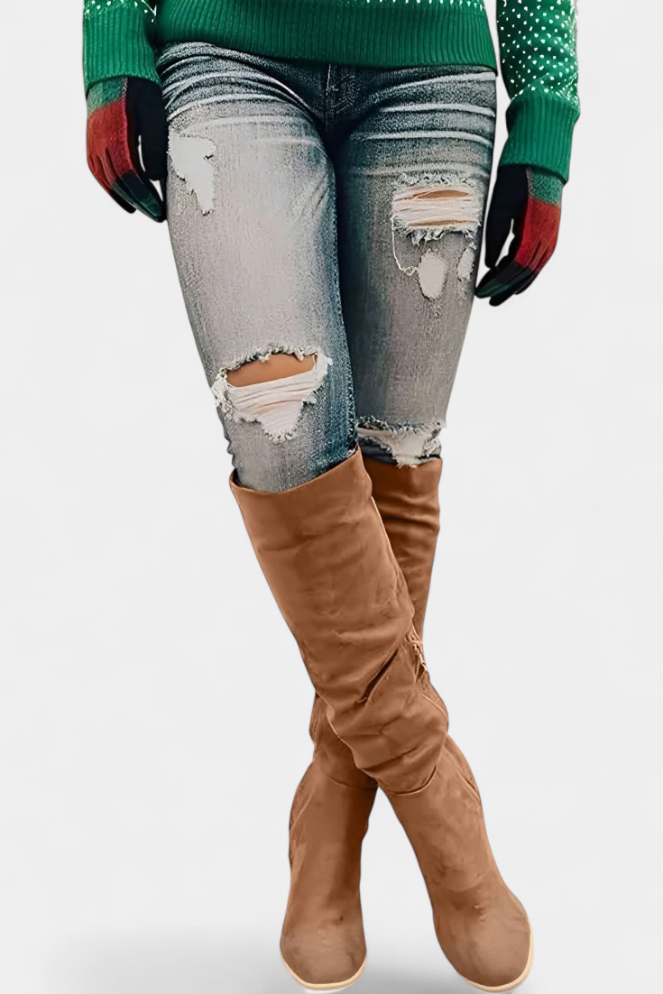 Fiorella Chunky Heeled Round Toe Boots