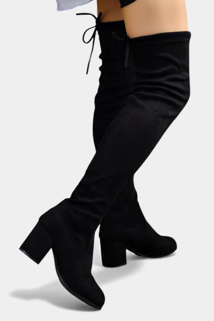Ginevra Chunky-Heeled Thigh-High Boots