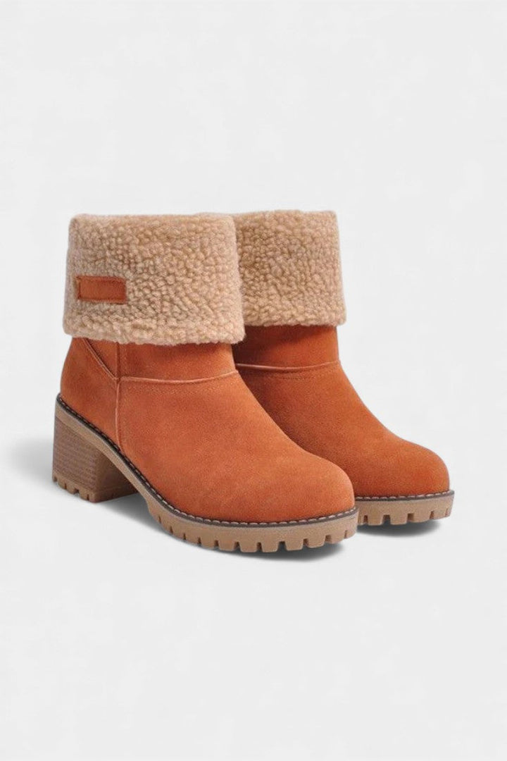 Francesca Virginia Faux Fur Block Heel Ankle Boots