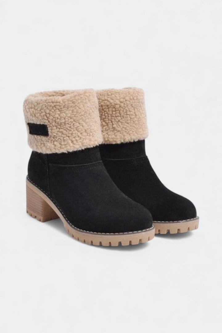 Francesca Virginia Faux Fur Block Heel Ankle Boots
