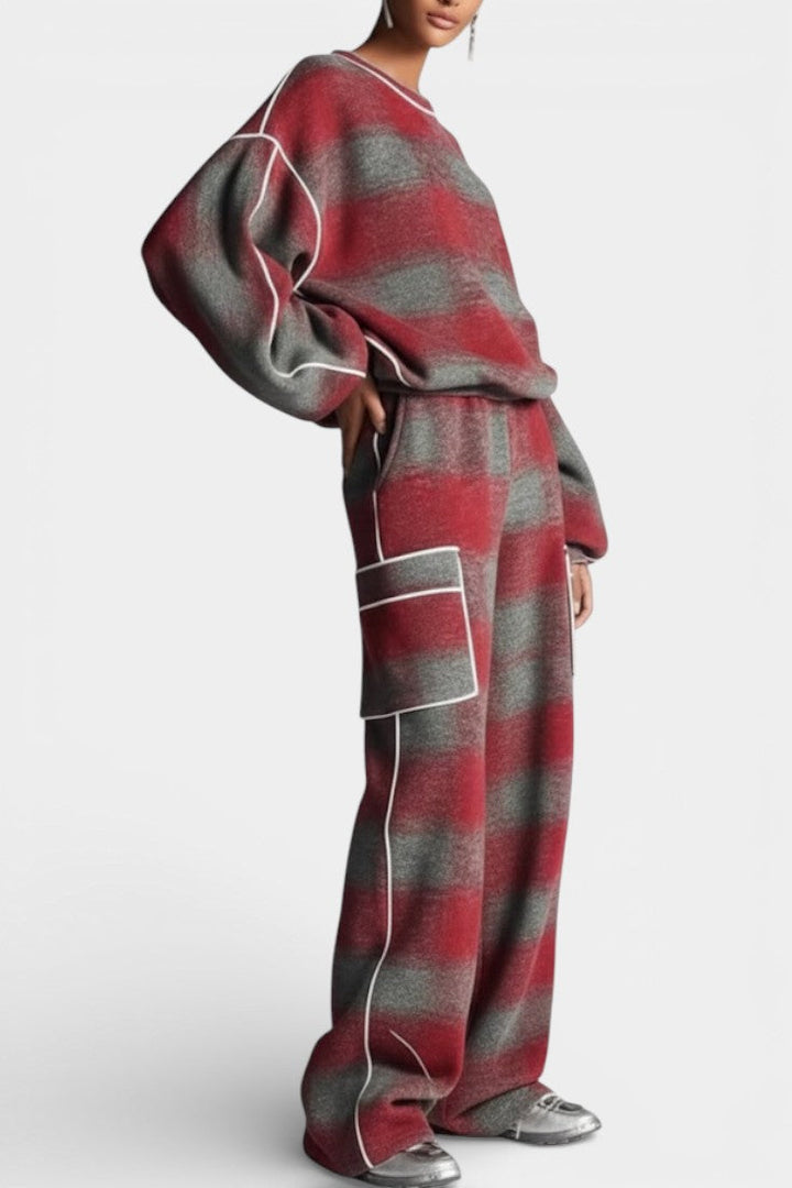 Simona Urban Checkered Color-Block Ensemble