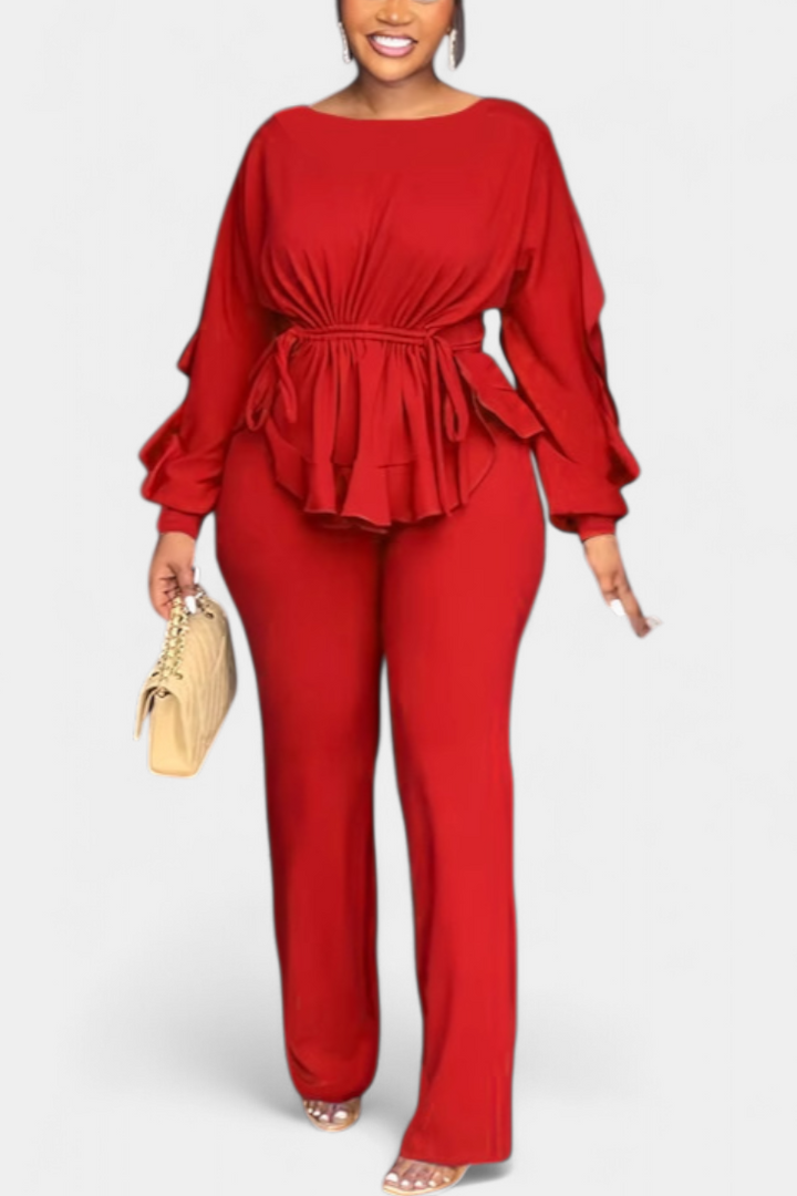 Charmed Adjustable Waist Set with Tailored Pants