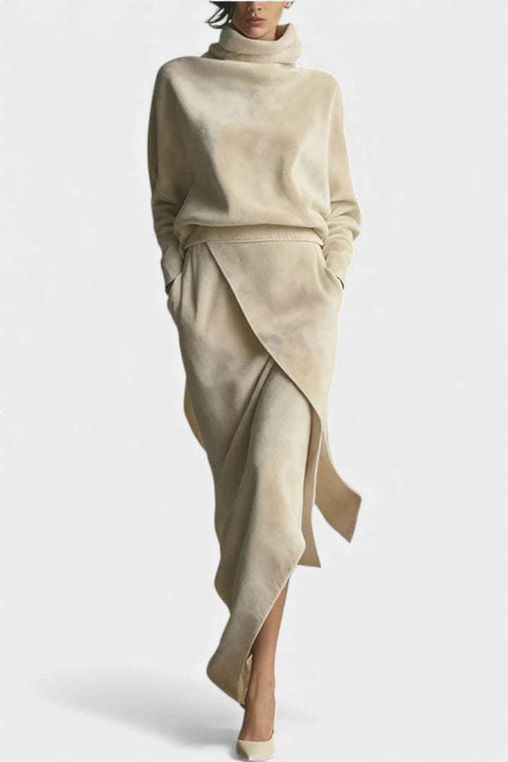 Stella Asymmetrical Velvet Casual Ensemble