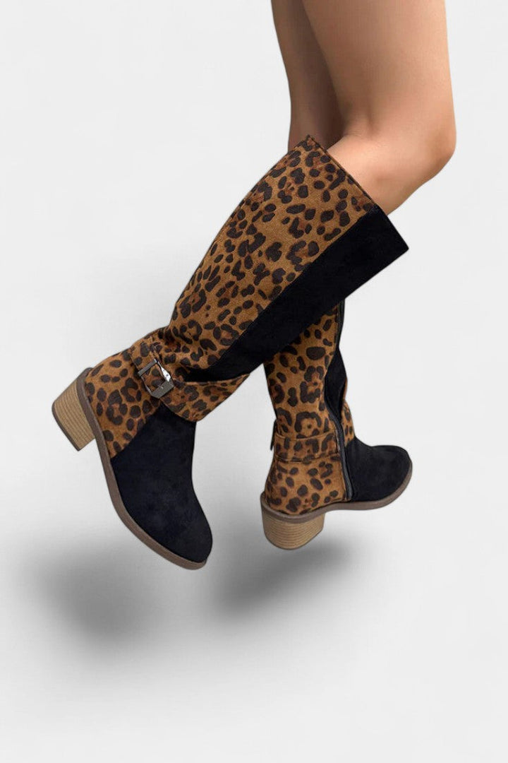 Flora Stylish and Cozy Leopard Print Boots