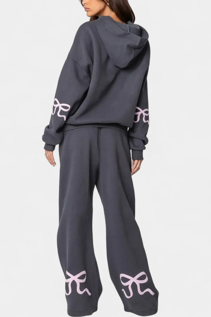 Elisabetta Relaxed Hoodie Ensemble with Flowing Trousers