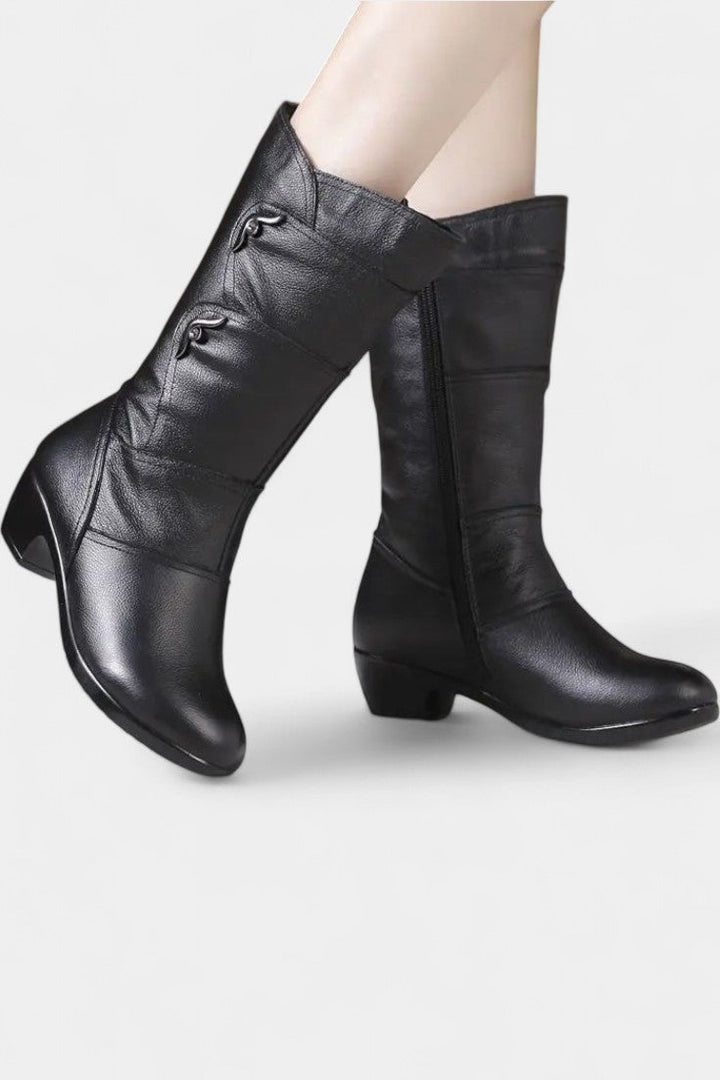 Claudia Ankle Boots Featuring Side Zipper and Cushioned Sole