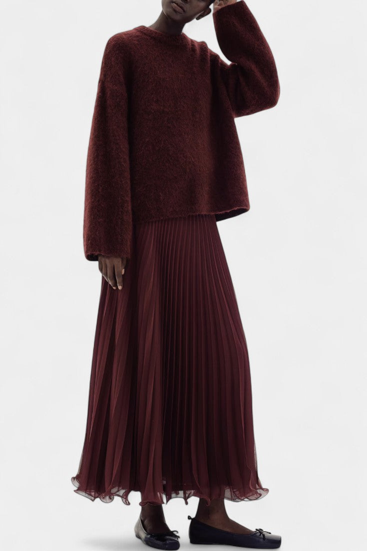 Luciana Oversized Sweater & Tailored Midi Skirt Ensemble