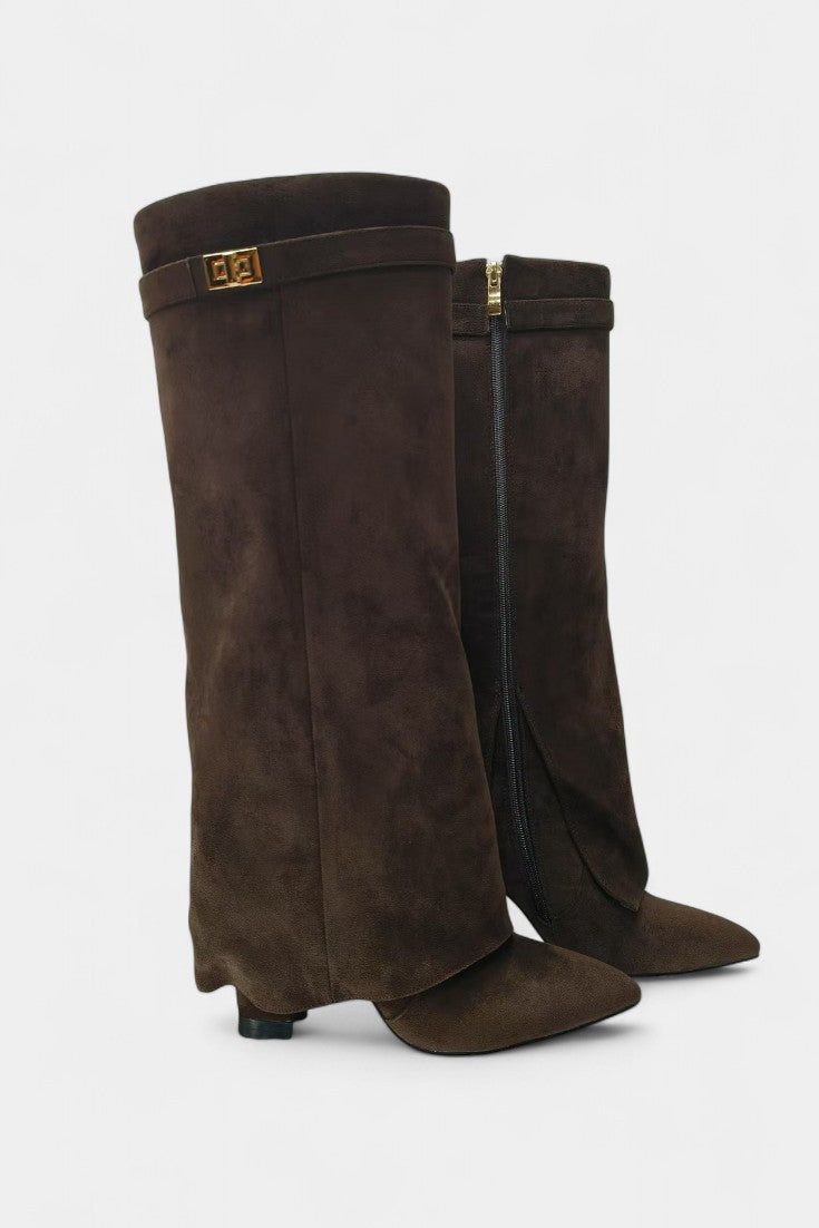 Chiara Knee-High Boots with Block Heel