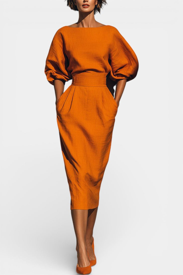 Franceschina Structured Top and Midi Skirt Two-Piece Set