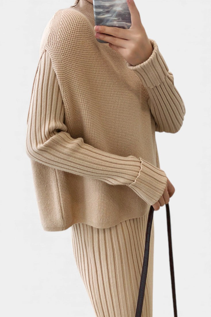 Eleonora Modern Silhouette Two-Piece Knit Ensemble