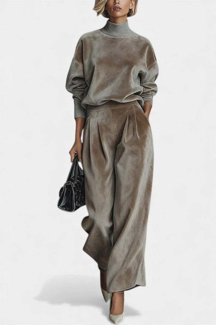 Valentina Cozy Velvet Turtleneck Lounge Set