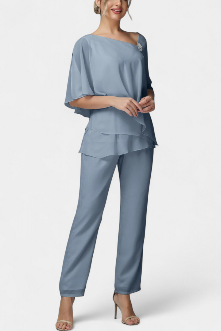Liliana Sleeveless Top with High-Waisted Fluid Leg Pants Set