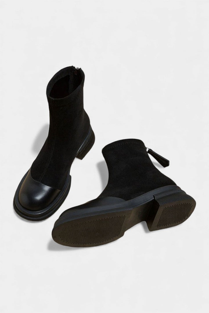 Sara Chunky Sole Ankle Boots with Buckle Accent